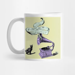 The Cat and the Song (light green) Mug